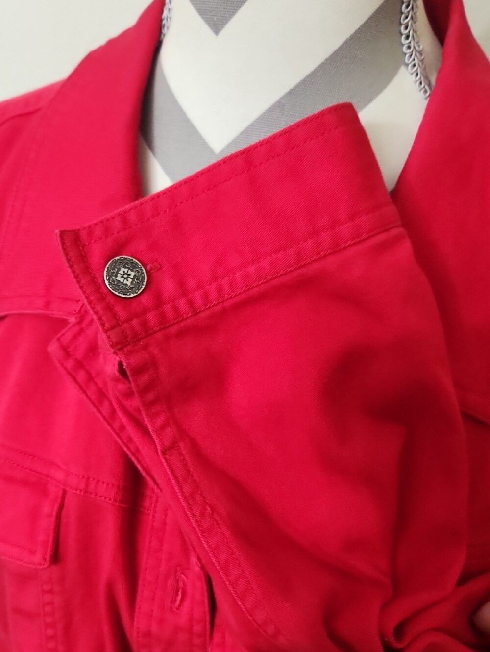 Cato Red Button-Front Jean Jacket - Picture 5 of 11